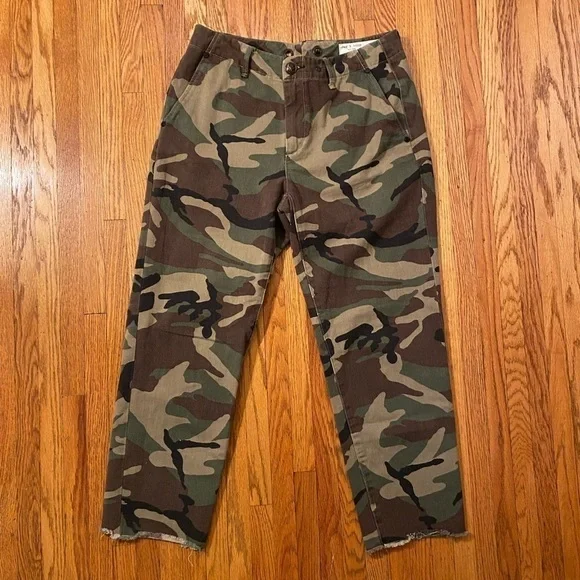 Rag and Bone Straight Leg Camo Pants 100% Cotton - Picture 4 of 8